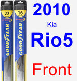 Front Wiper Blade Pack for 2010 Kia Rio5 - Hybrid