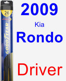 Driver Wiper Blade for 2009 Kia Rondo - Hybrid