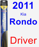 Driver Wiper Blade for 2011 Kia Rondo - Hybrid