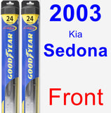 Front Wiper Blade Pack for 2003 Kia Sedona - Hybrid