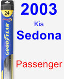 Passenger Wiper Blade for 2003 Kia Sedona - Hybrid
