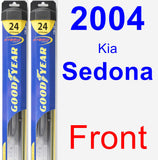 Front Wiper Blade Pack for 2004 Kia Sedona - Hybrid