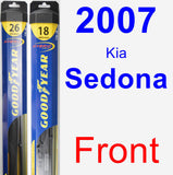 Front Wiper Blade Pack for 2007 Kia Sedona - Hybrid
