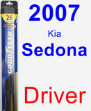Driver Wiper Blade for 2007 Kia Sedona - Hybrid