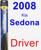 Driver Wiper Blade for 2008 Kia Sedona - Hybrid