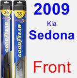 Front Wiper Blade Pack for 2009 Kia Sedona - Hybrid