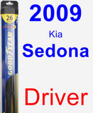 Driver Wiper Blade for 2009 Kia Sedona - Hybrid