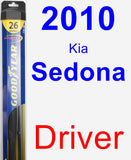 Driver Wiper Blade for 2010 Kia Sedona - Hybrid