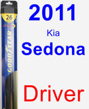 Driver Wiper Blade for 2011 Kia Sedona - Hybrid