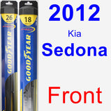 Front Wiper Blade Pack for 2012 Kia Sedona - Hybrid