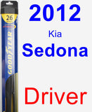 Driver Wiper Blade for 2012 Kia Sedona - Hybrid