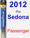 Passenger Wiper Blade for 2012 Kia Sedona - Hybrid