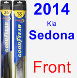 Front Wiper Blade Pack for 2014 Kia Sedona - Hybrid