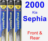Front & Rear Wiper Blade Pack for 2000 Kia Sephia - Hybrid