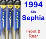 Front & Rear Wiper Blade Pack for 1994 Kia Sephia - Hybrid