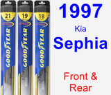 Front & Rear Wiper Blade Pack for 1997 Kia Sephia - Hybrid