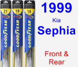 Front & Rear Wiper Blade Pack for 1999 Kia Sephia - Hybrid