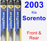 Front & Rear Wiper Blade Pack for 2003 Kia Sorento - Hybrid