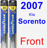 Front Wiper Blade Pack for 2007 Kia Sorento - Hybrid