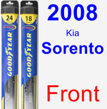 Front Wiper Blade Pack for 2008 Kia Sorento - Hybrid