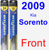 Front Wiper Blade Pack for 2009 Kia Sorento - Hybrid