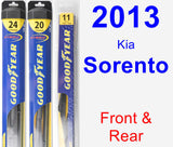 Front & Rear Wiper Blade Pack for 2013 Kia Sorento - Hybrid