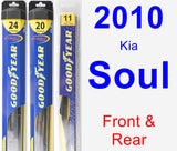 Front & Rear Wiper Blade Pack for 2010 Kia Soul - Hybrid