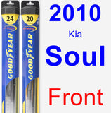 Front Wiper Blade Pack for 2010 Kia Soul - Hybrid