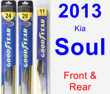 Front & Rear Wiper Blade Pack for 2013 Kia Soul - Hybrid