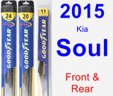 Front & Rear Wiper Blade Pack for 2015 Kia Soul - Hybrid