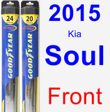 Front Wiper Blade Pack for 2015 Kia Soul - Hybrid