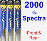 Front & Rear Wiper Blade Pack for 2000 Kia Spectra - Hybrid