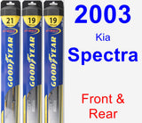 Front & Rear Wiper Blade Pack for 2003 Kia Spectra - Hybrid