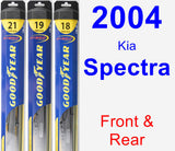 Front & Rear Wiper Blade Pack for 2004 Kia Spectra - Hybrid