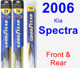 Front & Rear Wiper Blade Pack for 2006 Kia Spectra - Hybrid