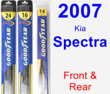 Front & Rear Wiper Blade Pack for 2007 Kia Spectra - Hybrid