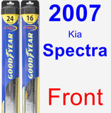 Front Wiper Blade Pack for 2007 Kia Spectra - Hybrid