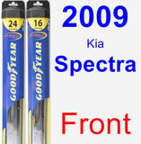 Front Wiper Blade Pack for 2009 Kia Spectra - Hybrid