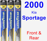 Front & Rear Wiper Blade Pack for 2000 Kia Sportage - Hybrid