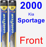 Front Wiper Blade Pack for 2000 Kia Sportage - Hybrid