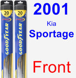 Front Wiper Blade Pack for 2001 Kia Sportage - Hybrid