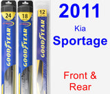 Front & Rear Wiper Blade Pack for 2011 Kia Sportage - Hybrid