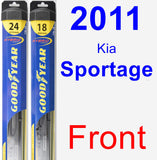 Front Wiper Blade Pack for 2011 Kia Sportage - Hybrid