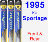 Front & Rear Wiper Blade Pack for 1995 Kia Sportage - Hybrid