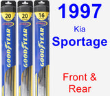 Front & Rear Wiper Blade Pack for 1997 Kia Sportage - Hybrid