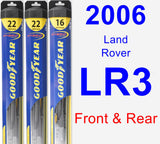 Front & Rear Wiper Blade Pack for 2006 Land Rover LR3 - Hybrid