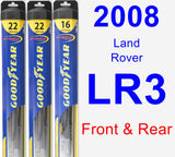 Front & Rear Wiper Blade Pack for 2008 Land Rover LR3 - Hybrid