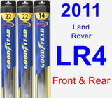 Front & Rear Wiper Blade Pack for 2011 Land Rover LR4 - Hybrid