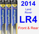 Front & Rear Wiper Blade Pack for 2014 Land Rover LR4 - Hybrid