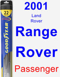 Passenger Wiper Blade for 2001 Land Rover Range Rover - Hybrid